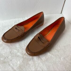 Chaps Tan Penny Loafer/Driving Shoes Size 7.5B